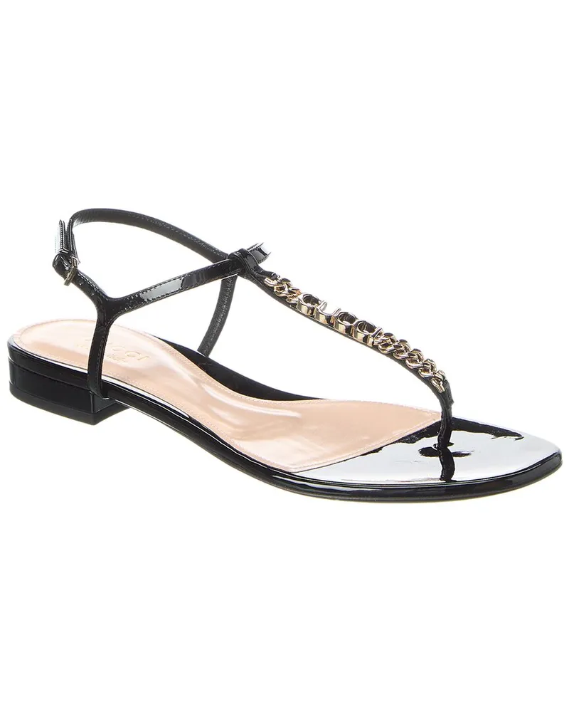 Gucci Signoria Patent Sandal Black