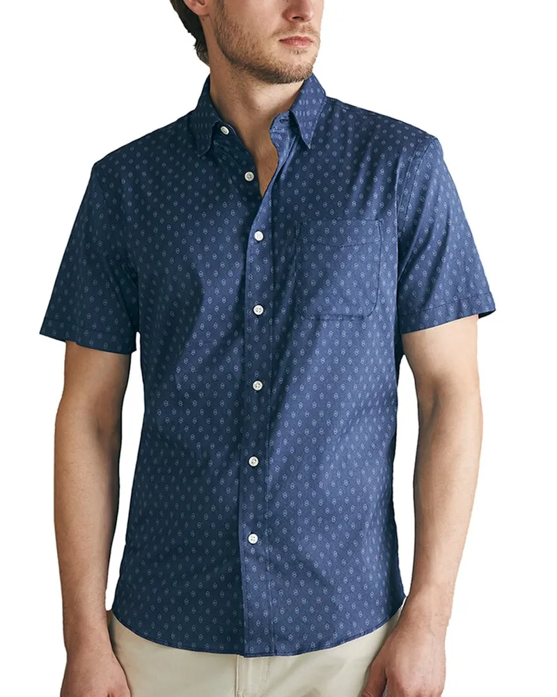 Faherty Movement Shirt Navy