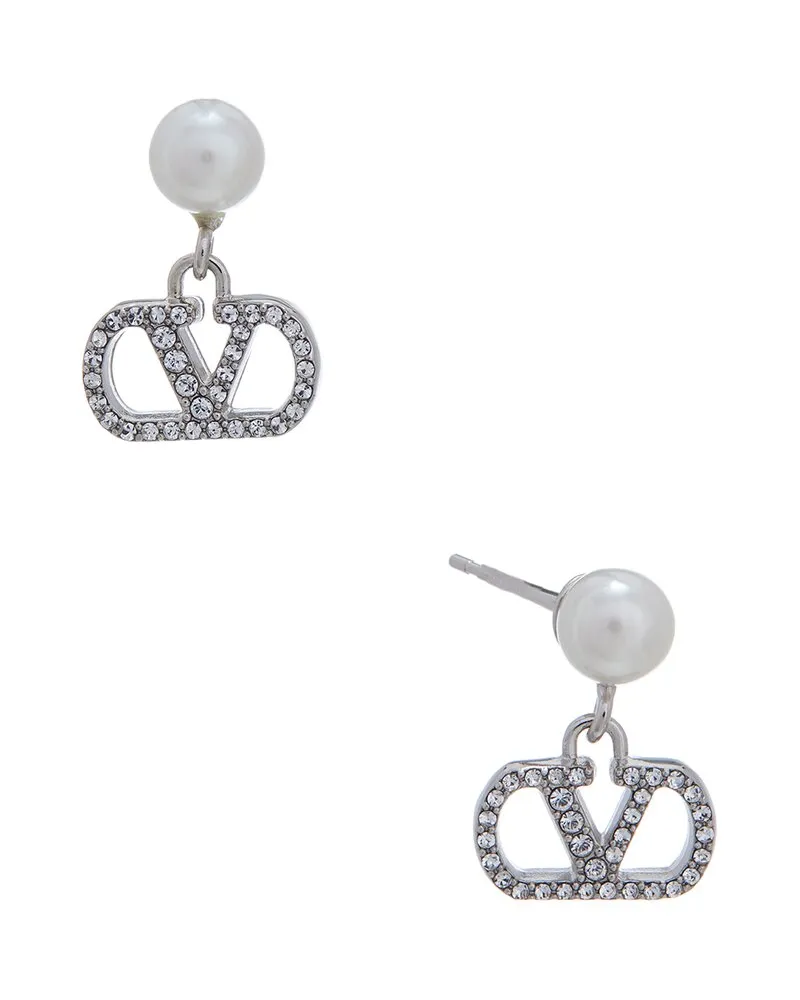 Valentino Garavani VLogo Signature Earrings Grey