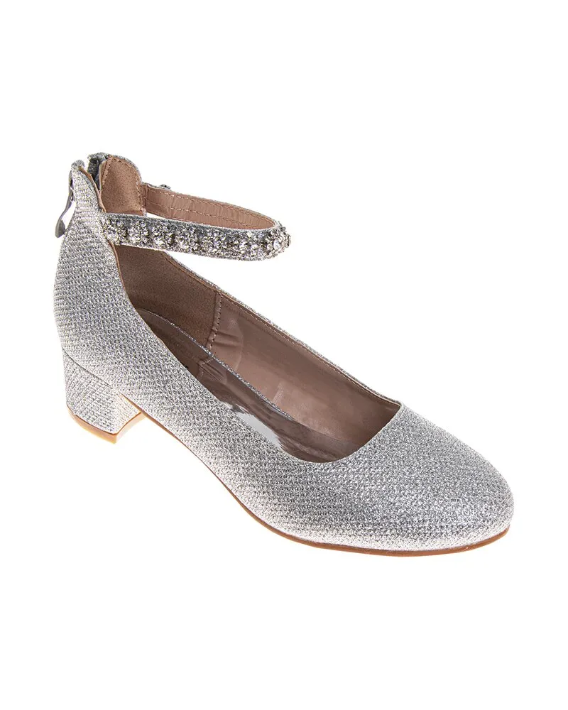 Badgley Mischka Block Heel Dress Shoe Silver