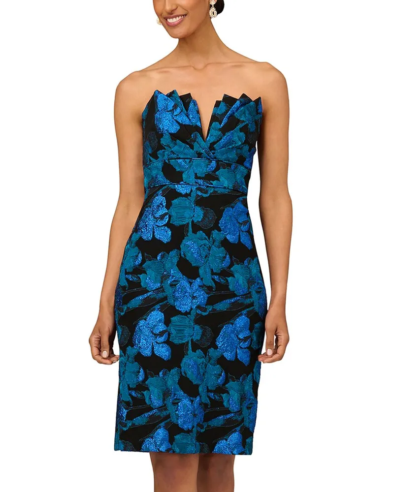 Aidan Mattox Stretch Jacquard Sheath Dress Nocolor