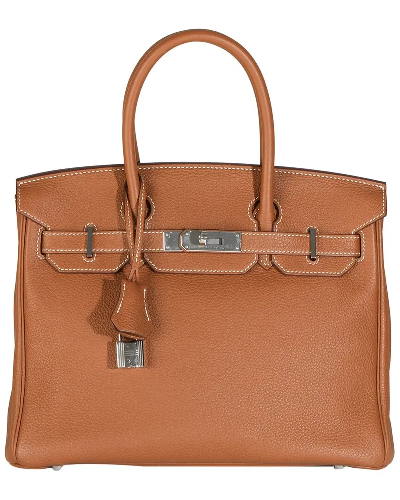 Hermès Brown Leather Birkin 30 PHW (Authentic Pre-Loved Nocolor