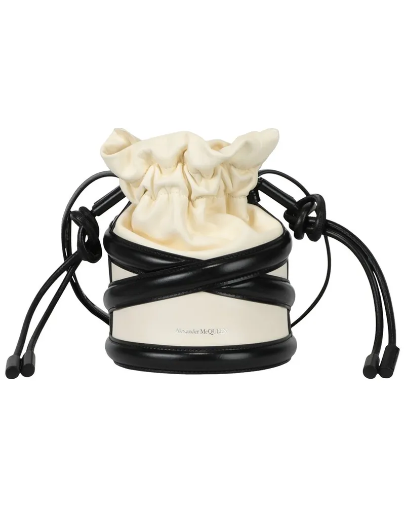 Alexander McQueen Leather Bucket Bag White