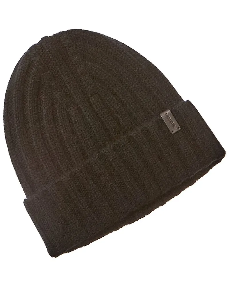 Vince Basic Chunky Rib Wool & Cashmere-Blend Beanie Black