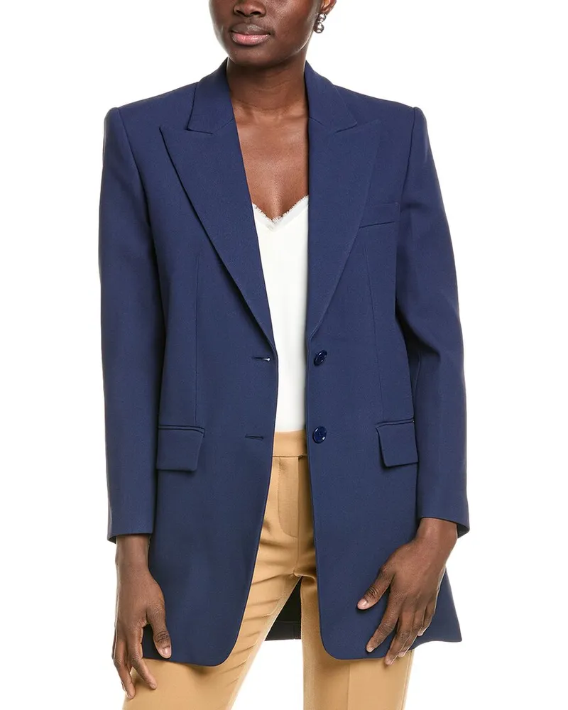 Michael Kors Collection Sable Boyfriend Jacket Blue