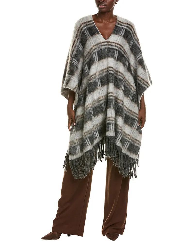 Brunello Cucinelli Wool & Mohair-Blend Poncho Nocolor