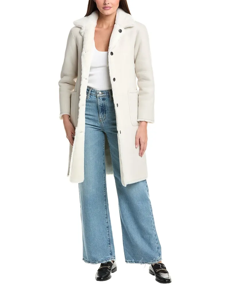AllSaints Serra Reversible Shearling Coat White