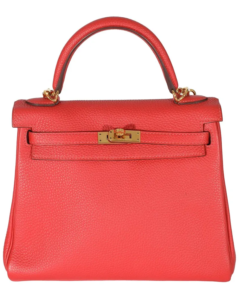 Hermès Red Leather Retourne Kelly 25 GHW (Authentic Pre-Loved Nocolor