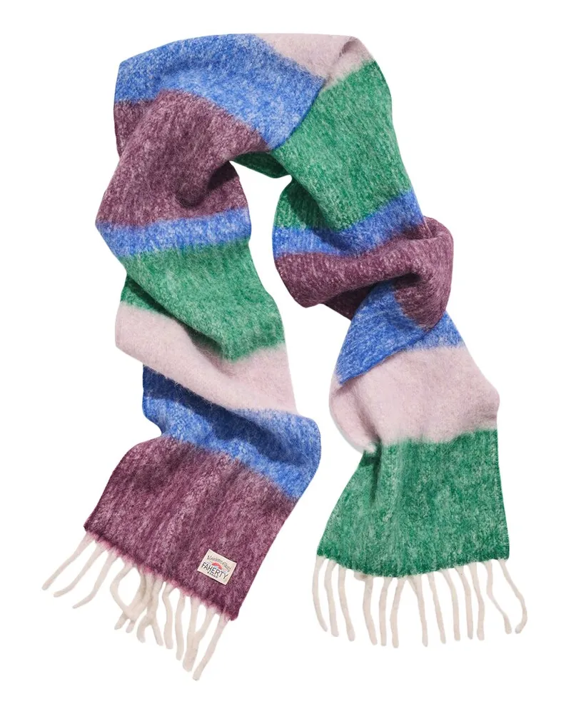 Faherty Block Stripe Alpaca-Blend Scarf Nocolor