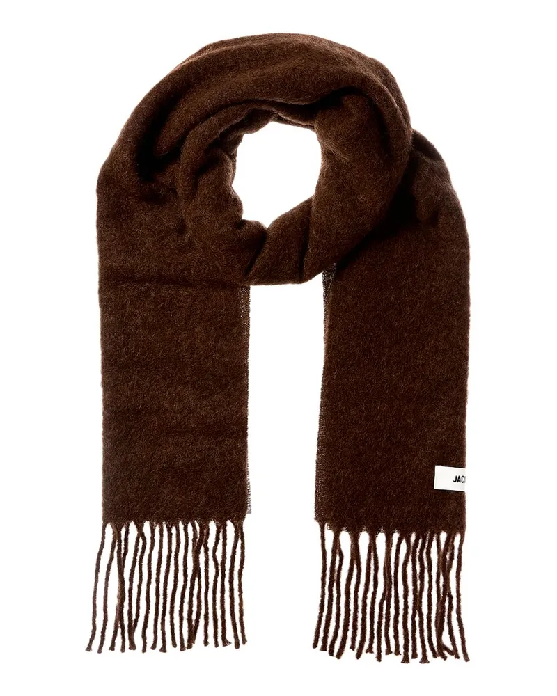 Jacquemus L'echarpe Carro Mohair & Wool-Blend Scarf Brown