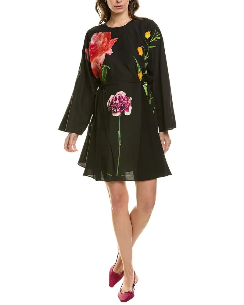 Valentino Garavani Silk Shift Dress Black