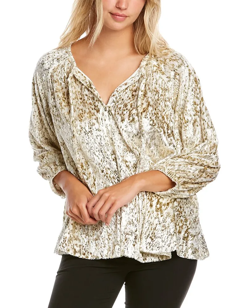 Elie Tahari Keyhole Blouse White