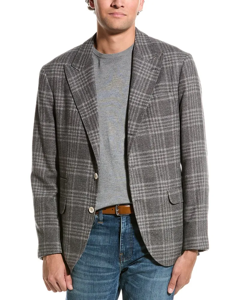 Brunello Cucinelli Wool, Silk & Cashmere-Blend Blazer Nocolor