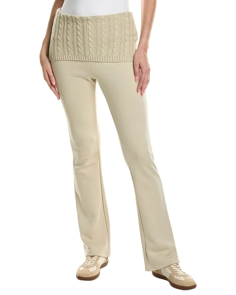 WeWoreWhat Cable Knit Roll Over Pant Brown