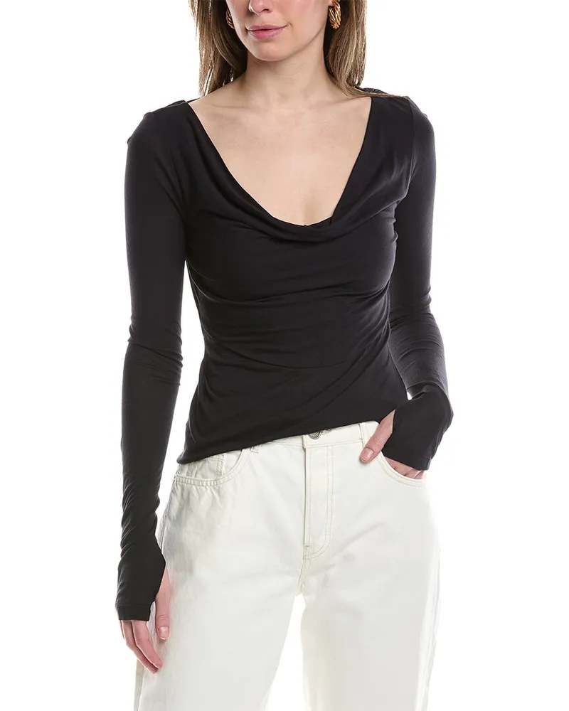 Helmut Lang Scala Cowl Top Black