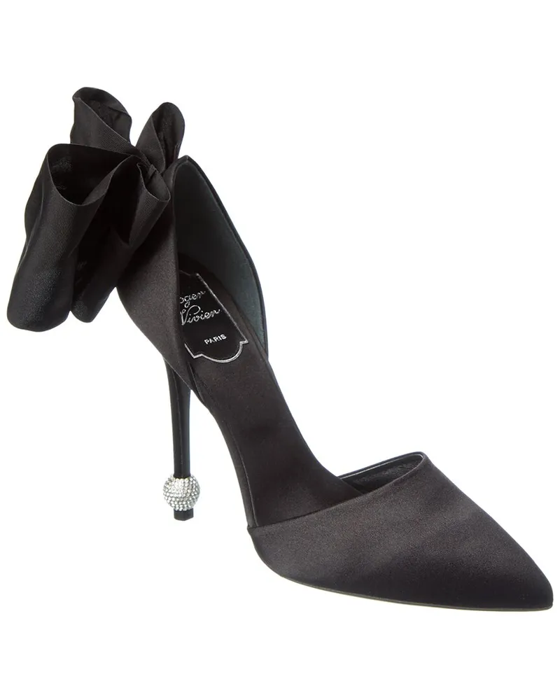 Roger Vivier D'orsay Papillon Satin Pump Black