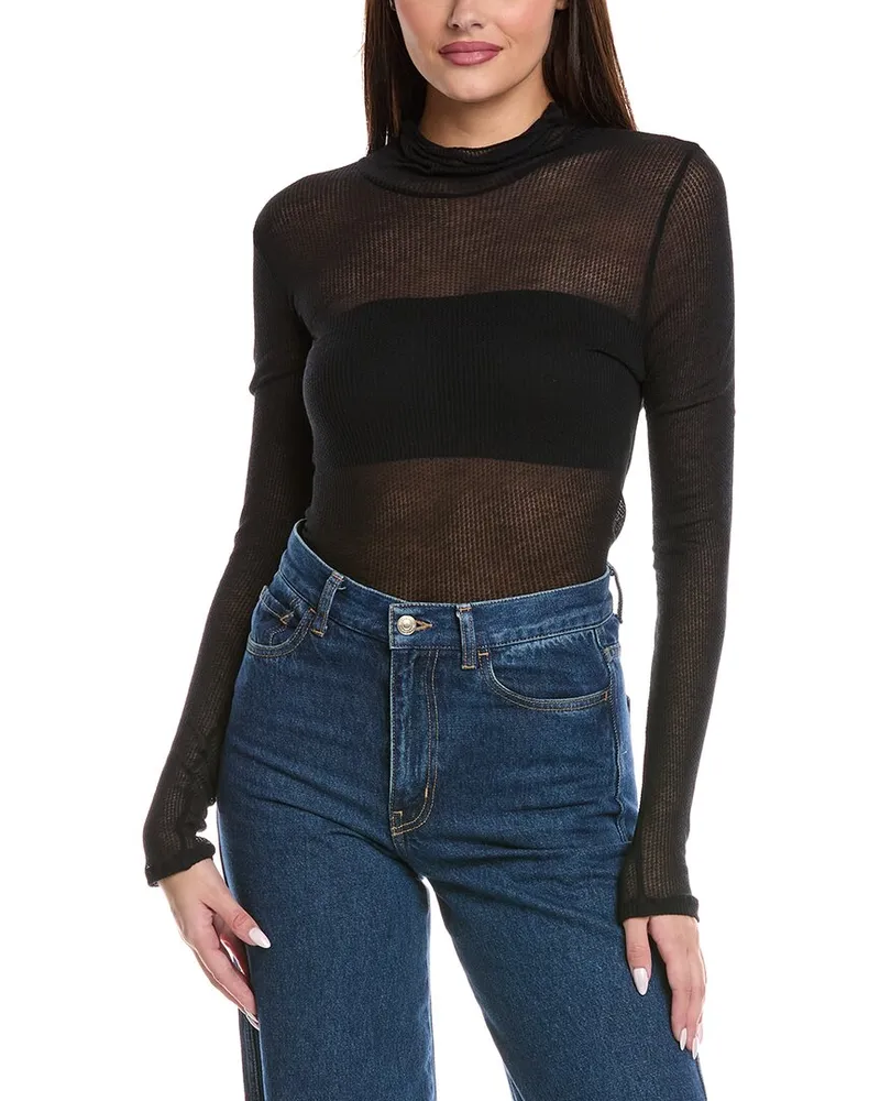 Majestic Cashmere-Blend Top Black