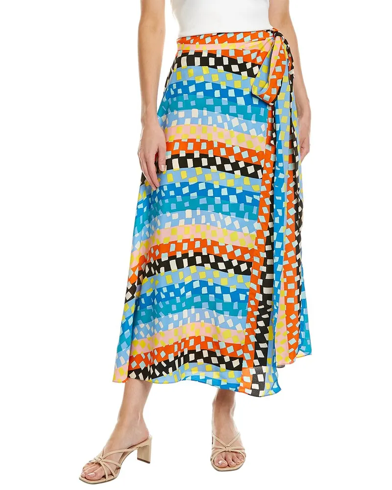 Diane von Furstenberg Carson Silk-Blend Skirt Blue