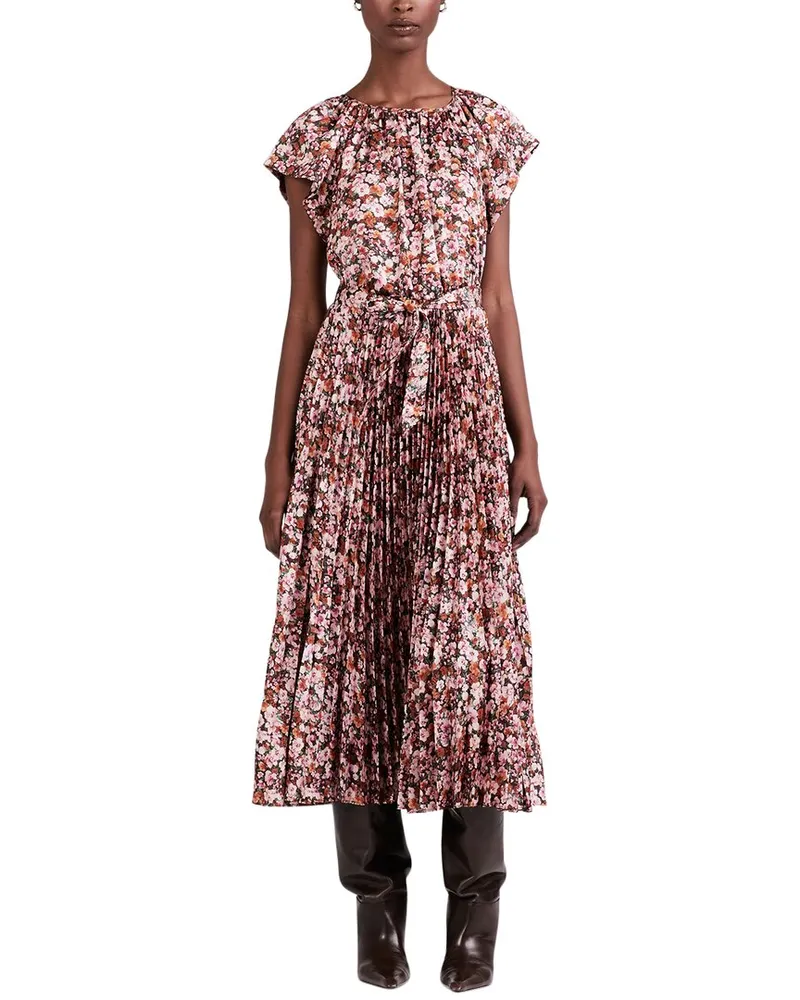 Derek Lam Demetria Flutter Sleeve Midi Dress Nocolor