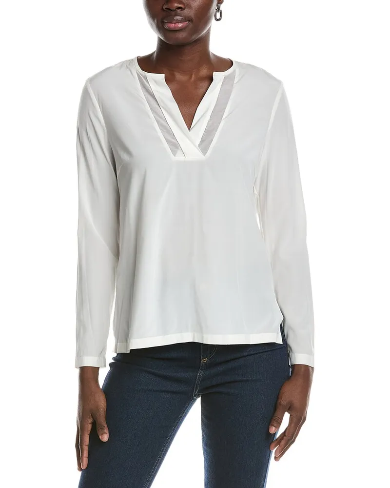 Peserico Silk-Blend Blouse White
