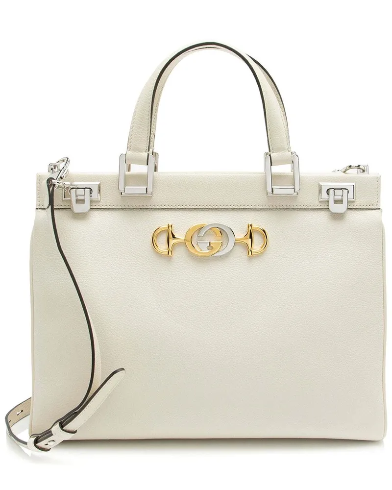 Gucci White Leather Zumi Medium Tote (Authentic Pre-Loved Nocolor