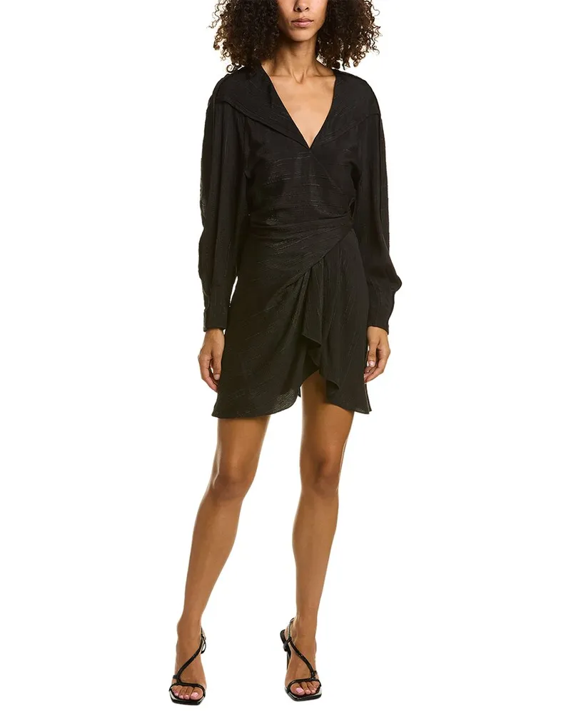 IRO Anokia Silk-Blend Mini Dress Black