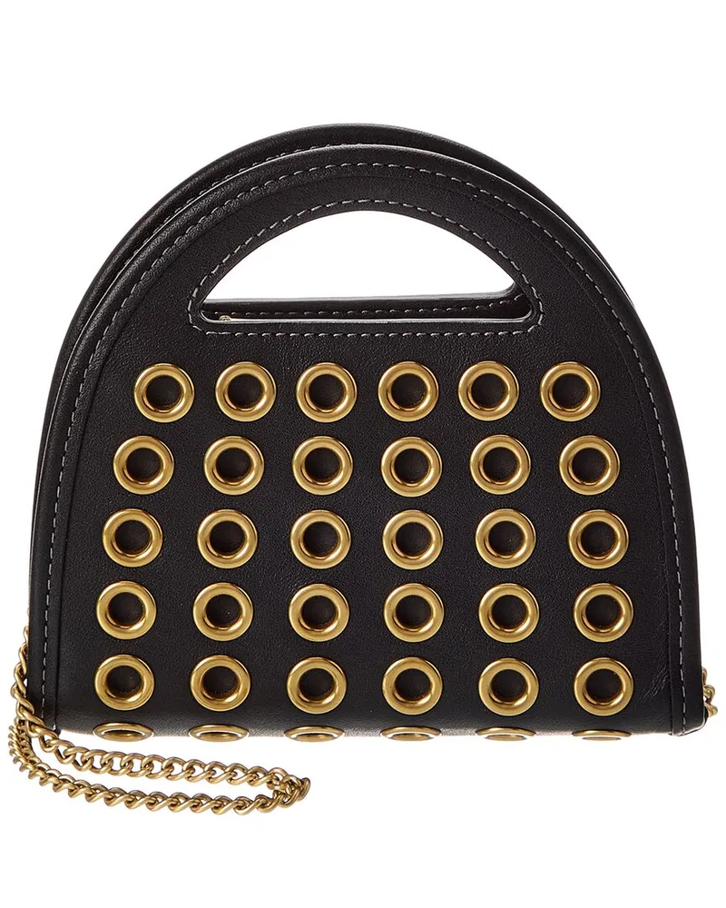 Coach Grommets Top Handle Leather Card Case Black