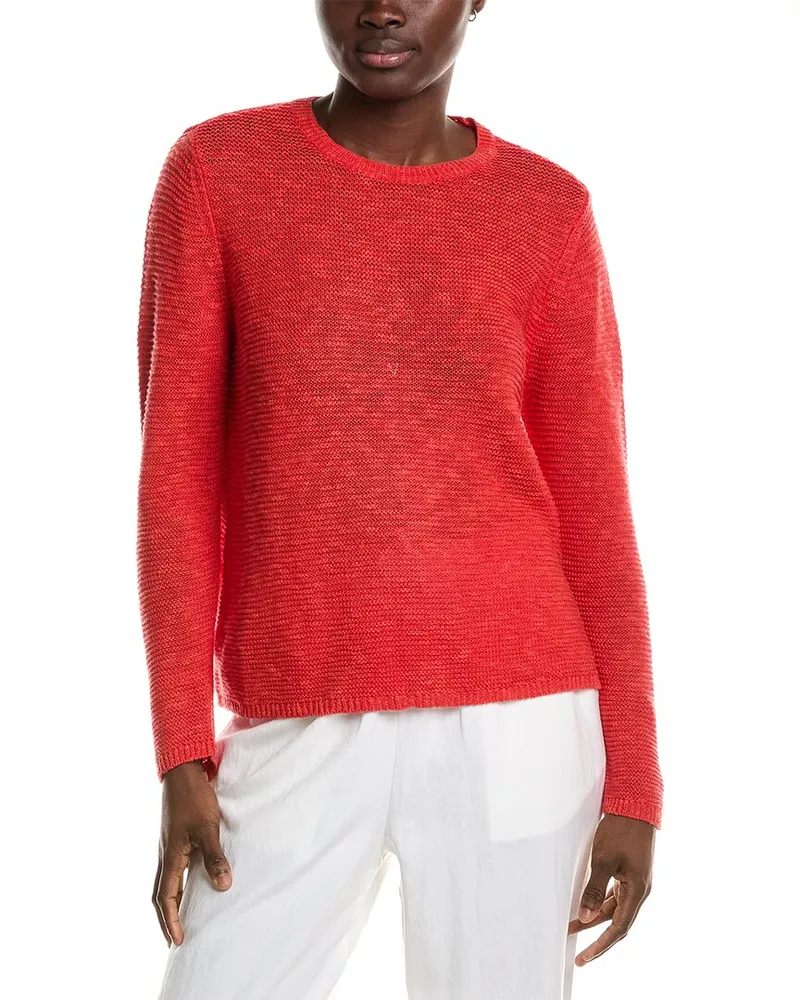 Eileen Fisher Linen-Blend Pullover Red