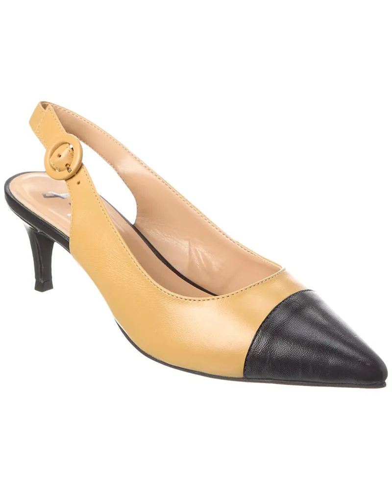 French Soule Skylar Leather Slingback Pump Beige