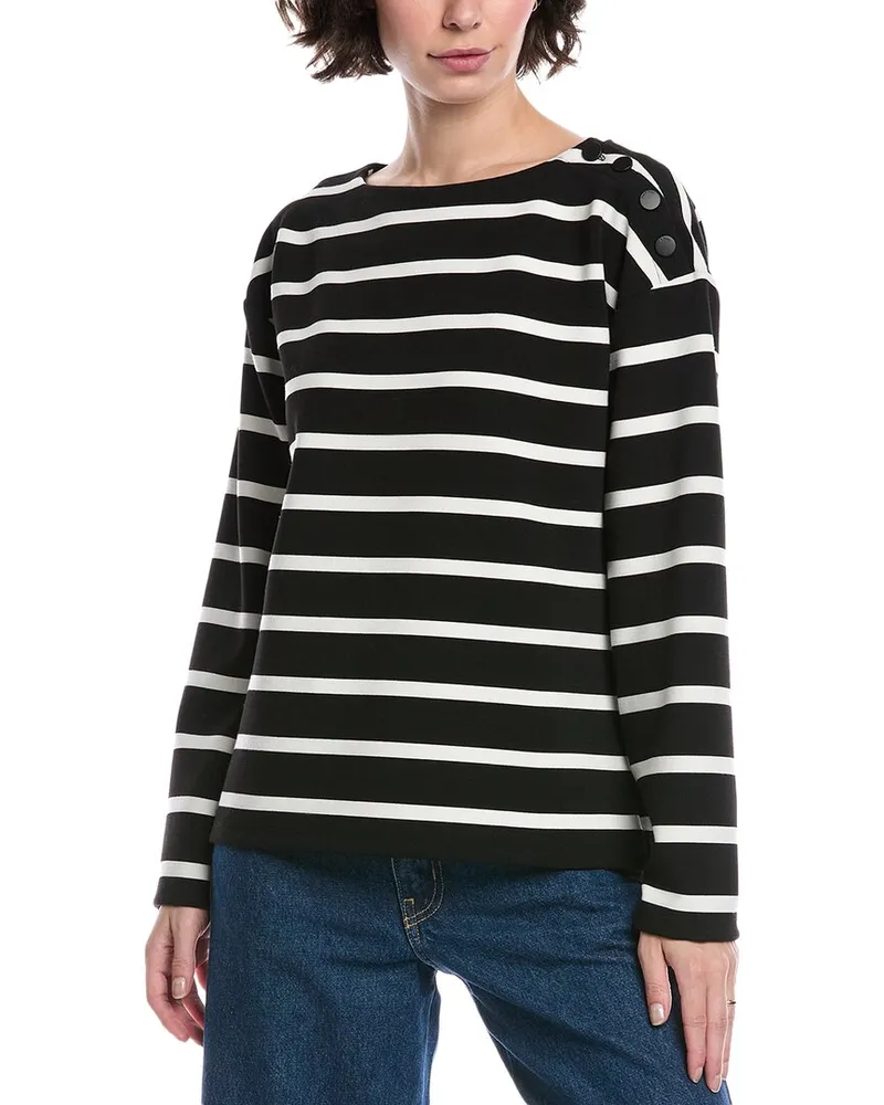 Rag & Bone Irina Textured Stripe Top Black
