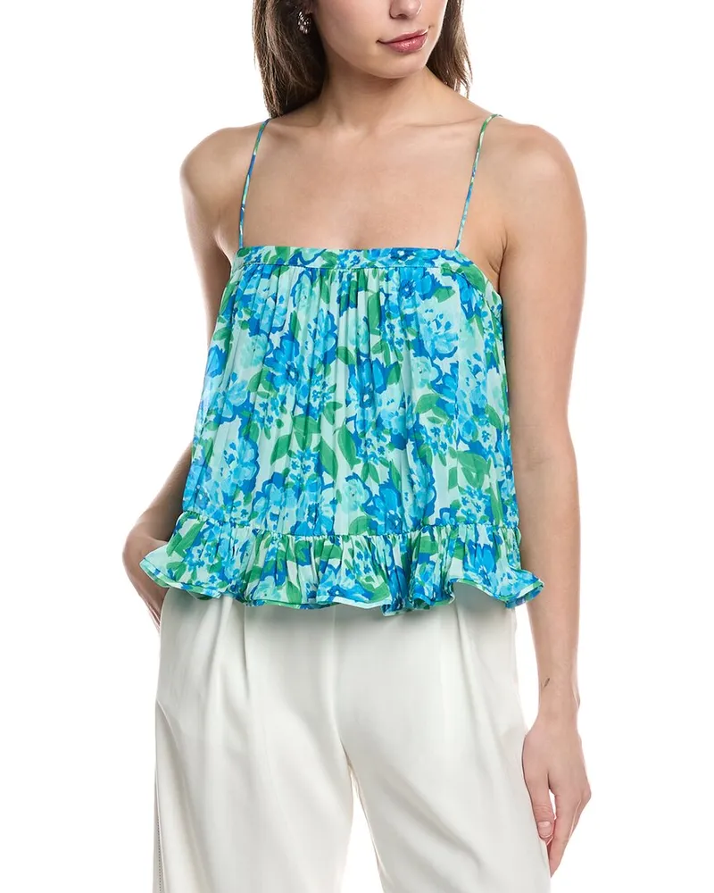 AMUR Kersten Pleated Top Blue