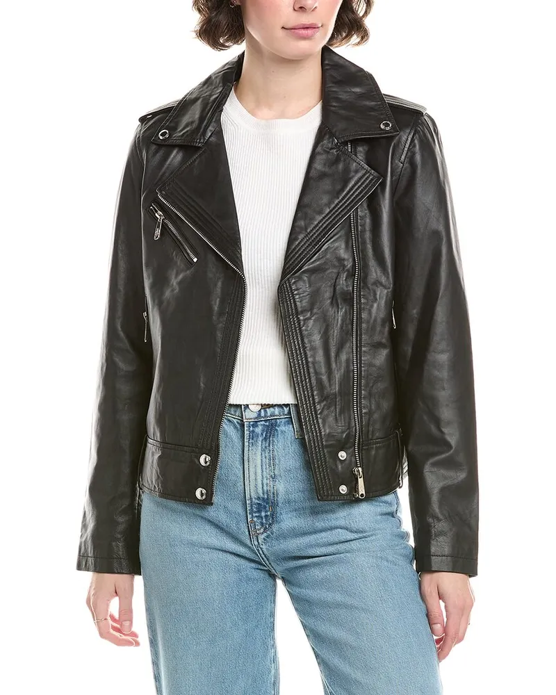 Sam Edelman Leather Moto Jacket Black