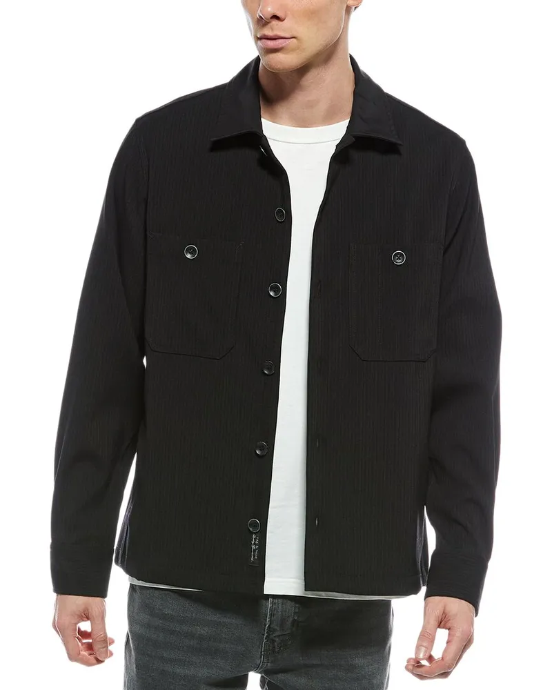 Rag & Bone Hyde Wool-Blend Shirt Jacket Black