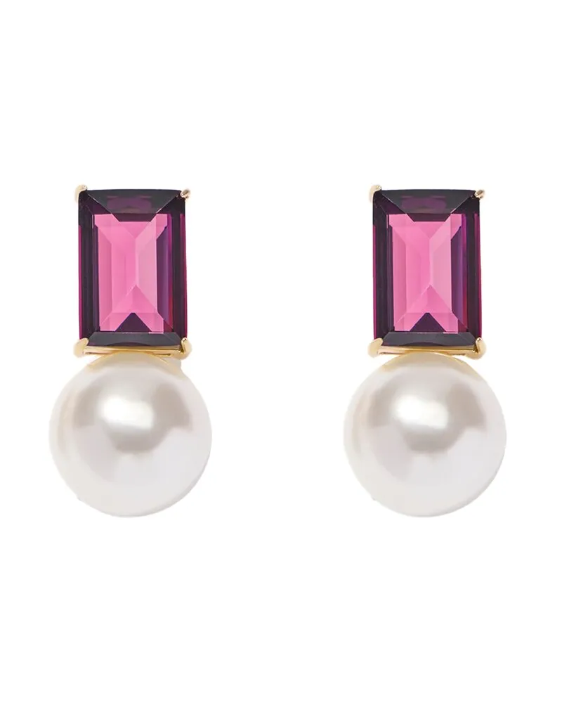 Carolina Herrera New York Crystal & Pearl Drop Clip-On Earrings Nocolor