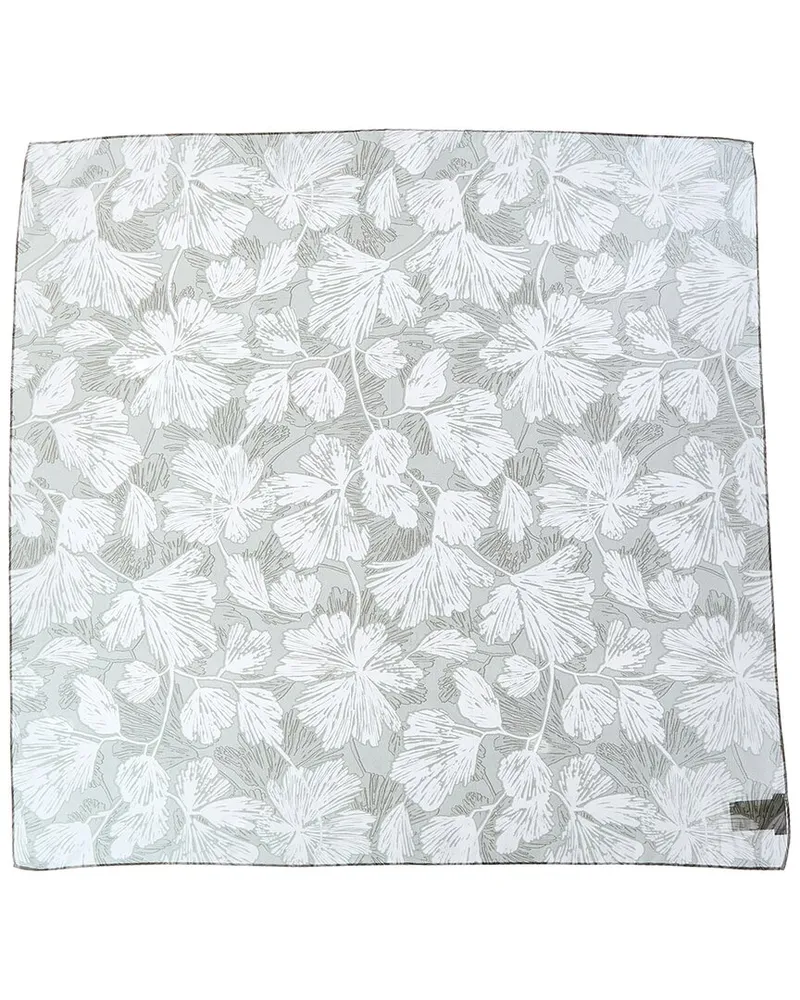 Brunello Cucinelli Floral-Printed Square Silk Scarf Green
