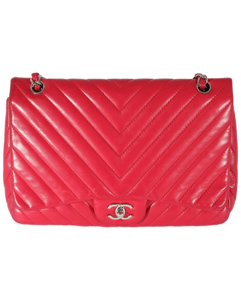 Chanel Pink Chevron Jumbo Single Flap Bag (Authentic Pre-Loved Nocolor