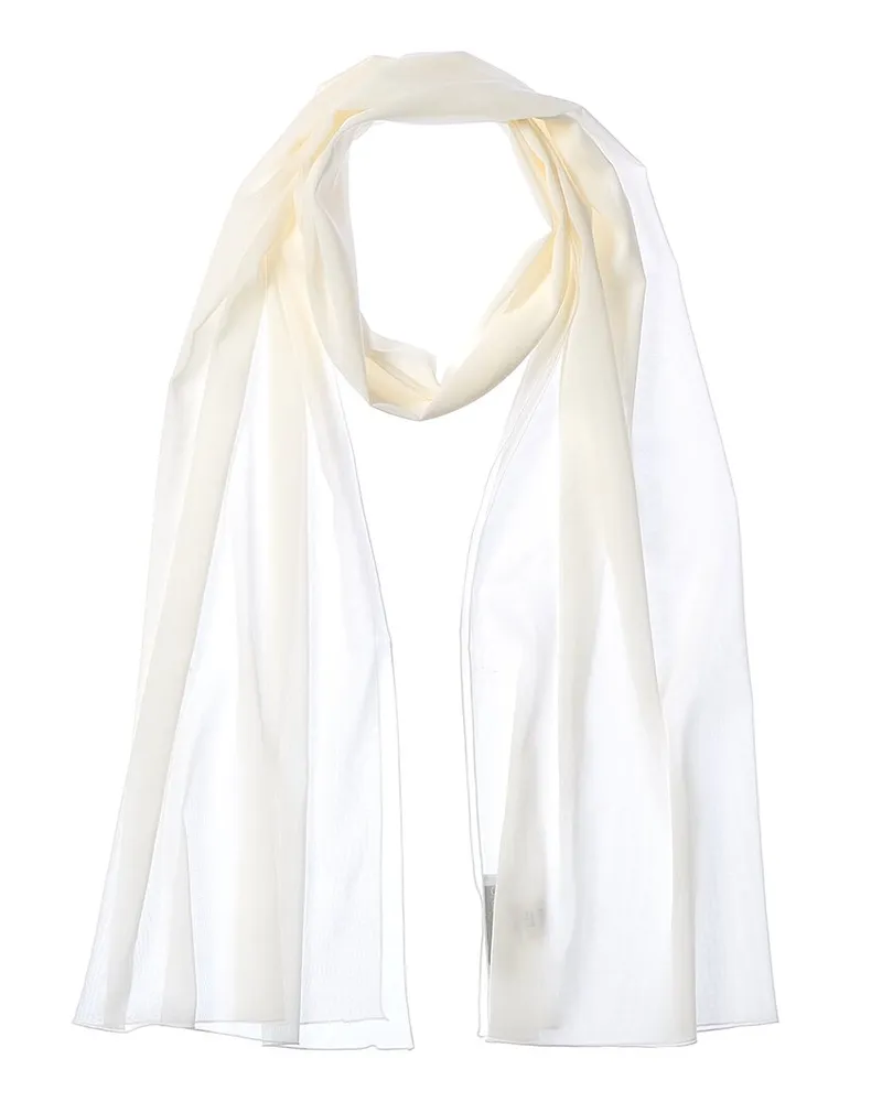 Dolce & Gabbana Chiffon Silk-Blend Scarf White