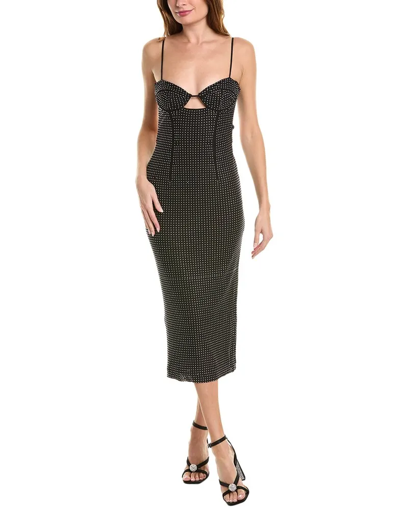 Bardot Aisha Diamante Midi Dress Black