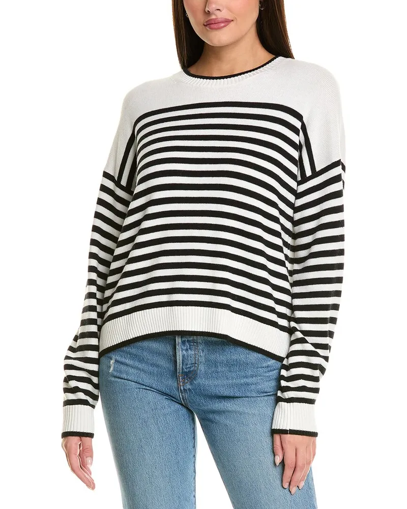 Splendid Santana Stripe Wool & Silk-Blend Sweater Black
