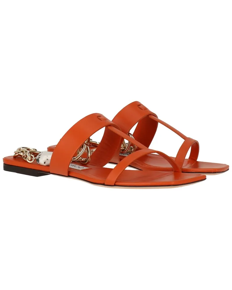 Jimmy Choo Reed Leather Flat Orange