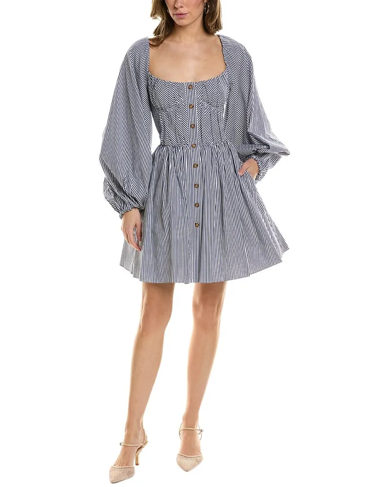 Carolina Herrera New York Balloon Sleeve Mini Dress White