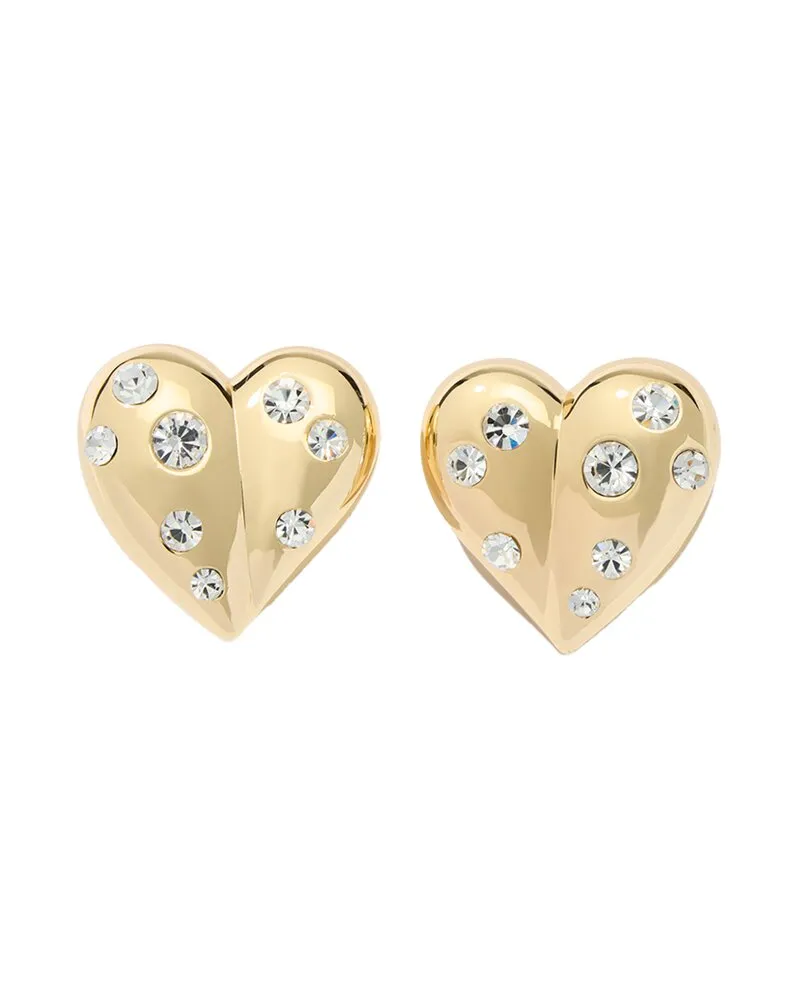 Carolina Herrera New York Molded Heart Stud Clip-On Earrings Nocolor