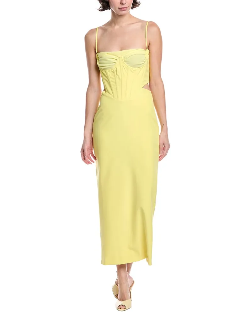 Bardot Martini Midi Dress Yellow