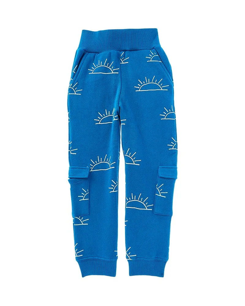 Chaser Fleece Cargo Sweatpant Blue