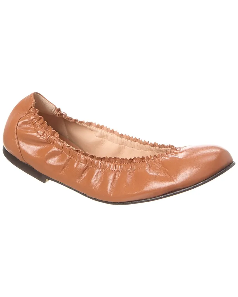 French Soule Cecila Leather Flat Brown