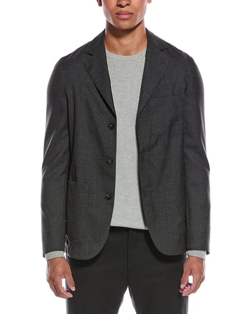 Officine Generale Fresco Wool Jacket Gray