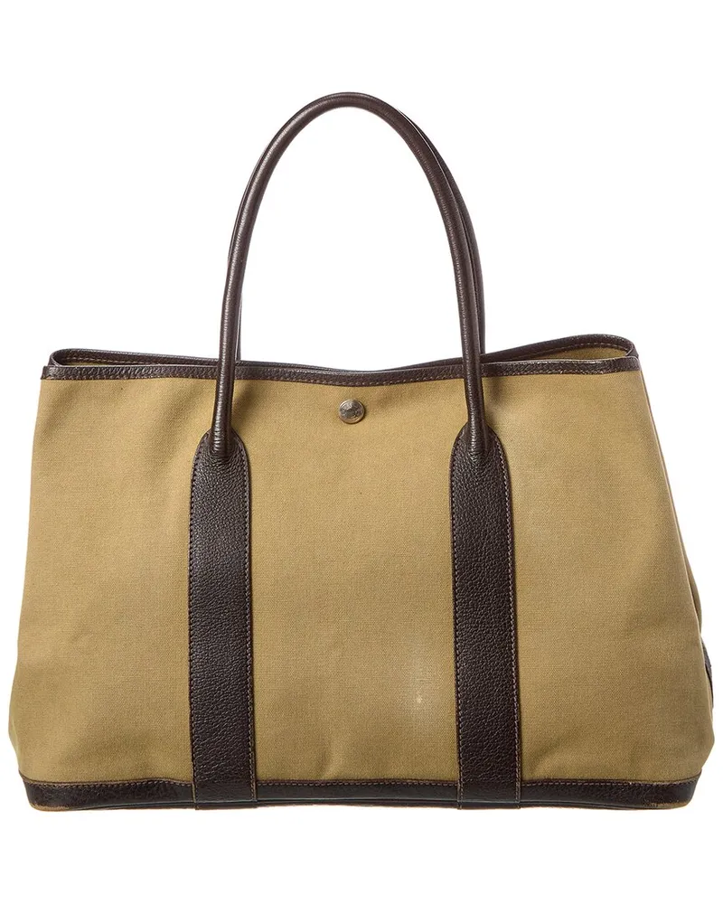 Hermès Beige Canvas Garden Party PM (Authentic Pre-Loved Nocolor