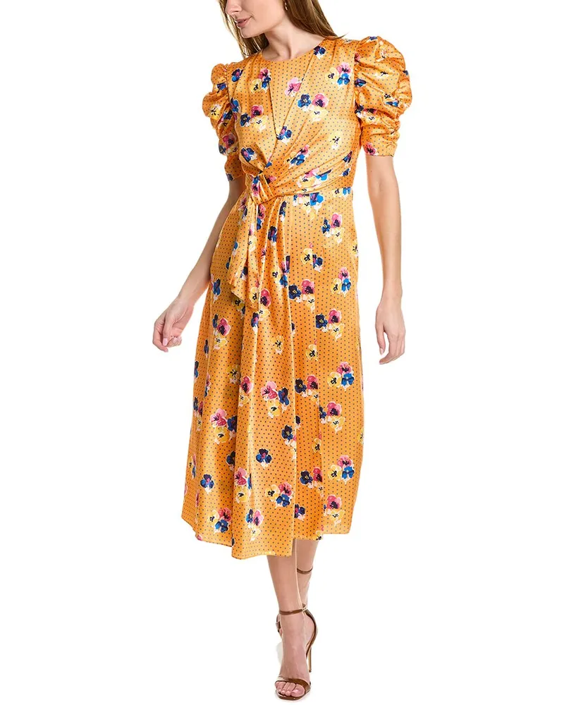 Carolina Herrera New York Knot Midi Dress Yellow