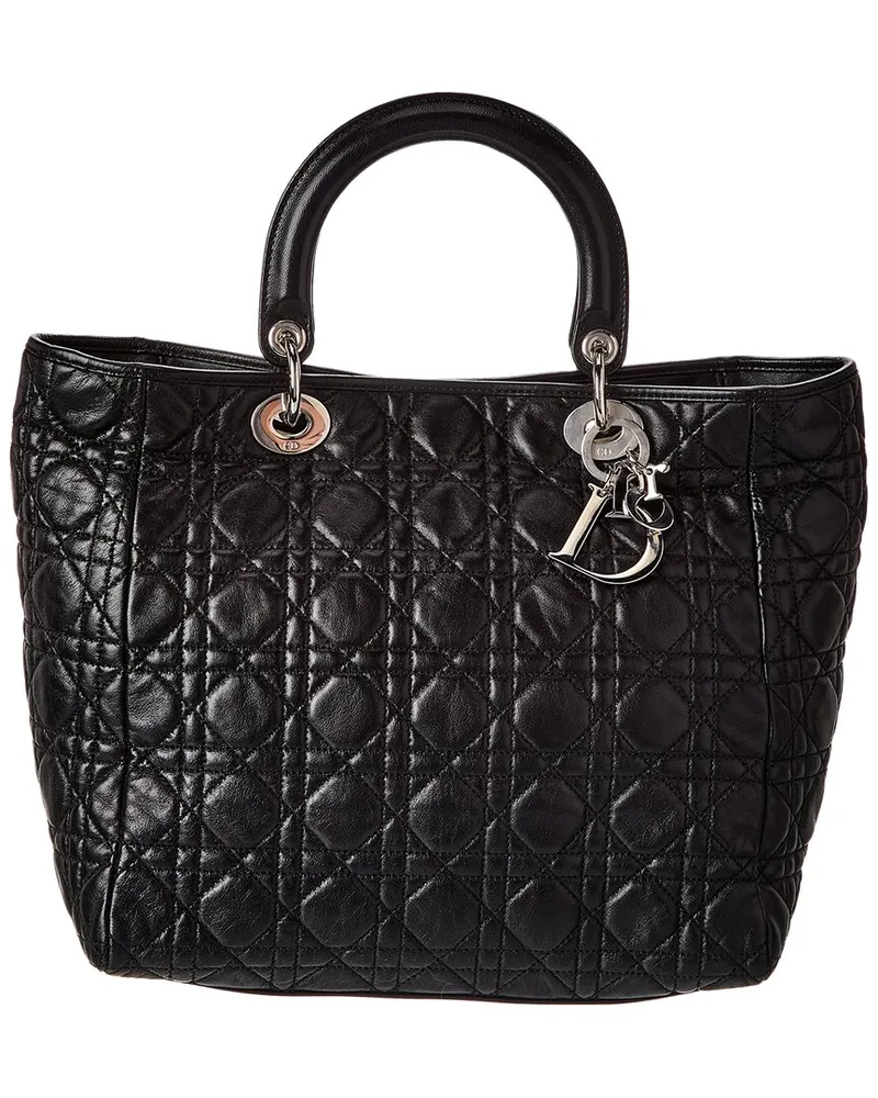 Dior Black Lambskin Leather Lady Dior (Authentic Pre-Loved Nocolor
