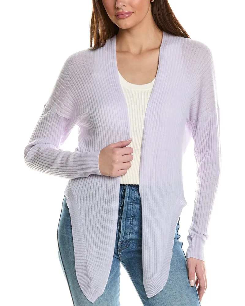 Autumn Cashmere Rib Cashmere Cardigan Navy